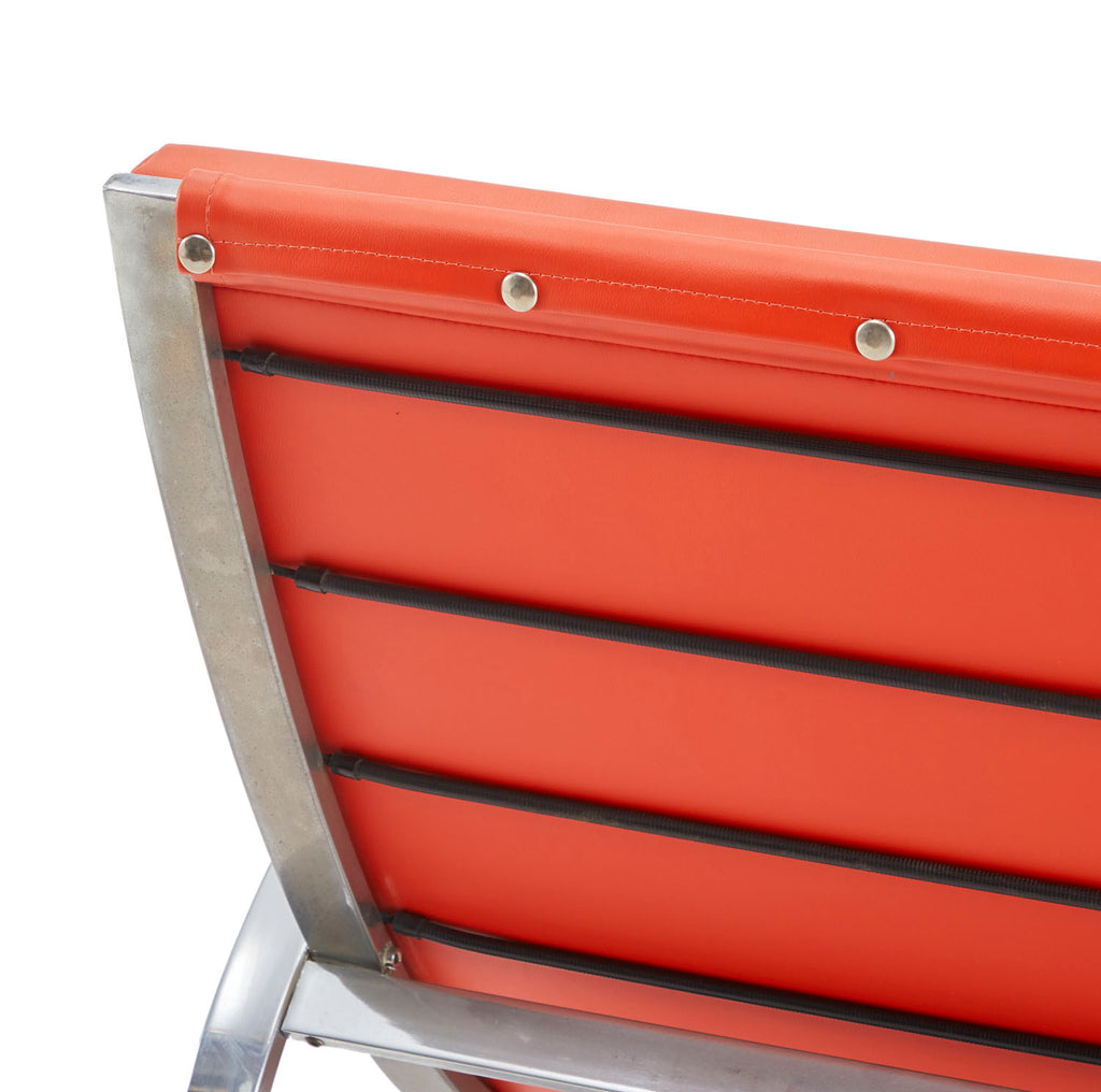Orange and Chrome Rocker Lounge Chair
