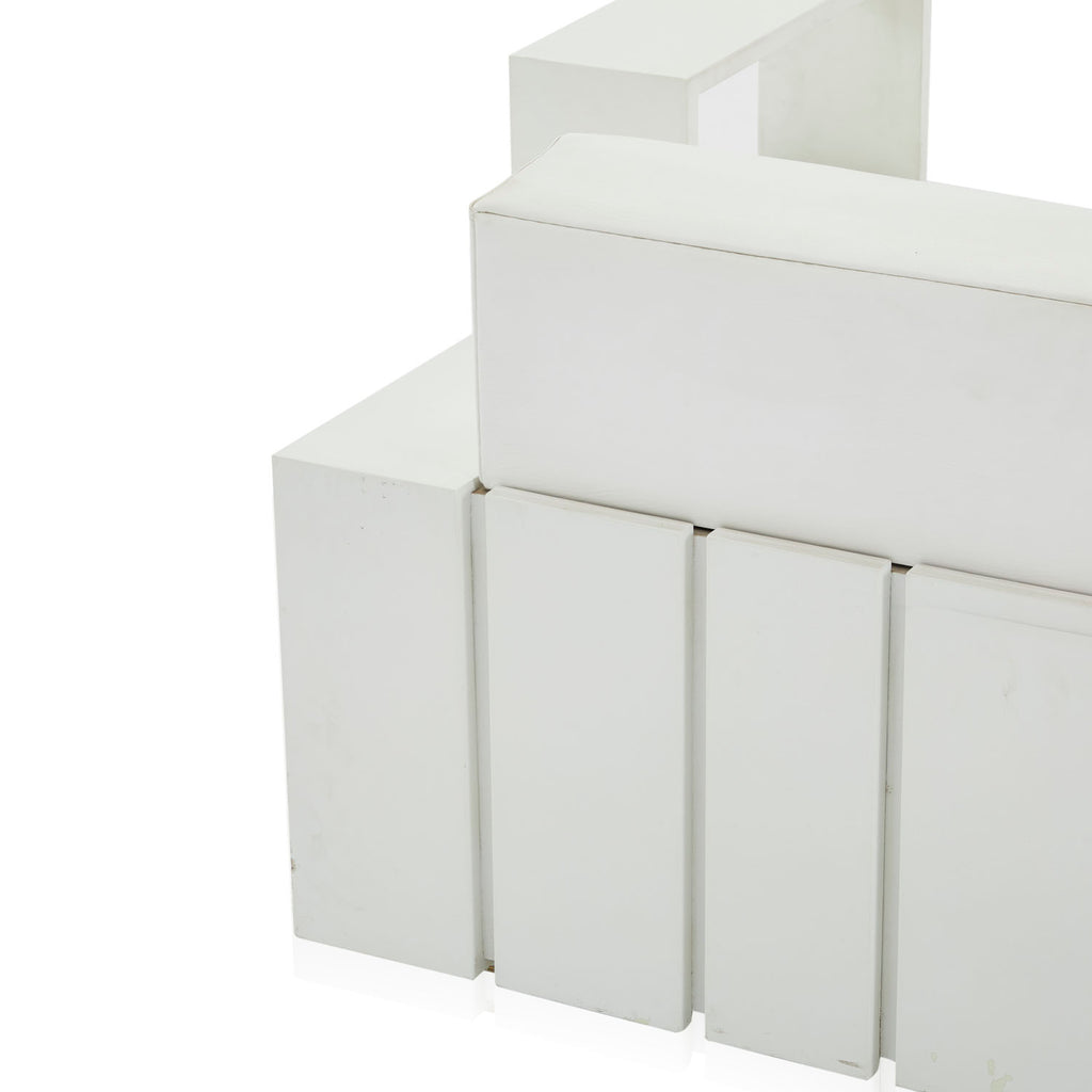 White Wide Geometric Modern Armchair