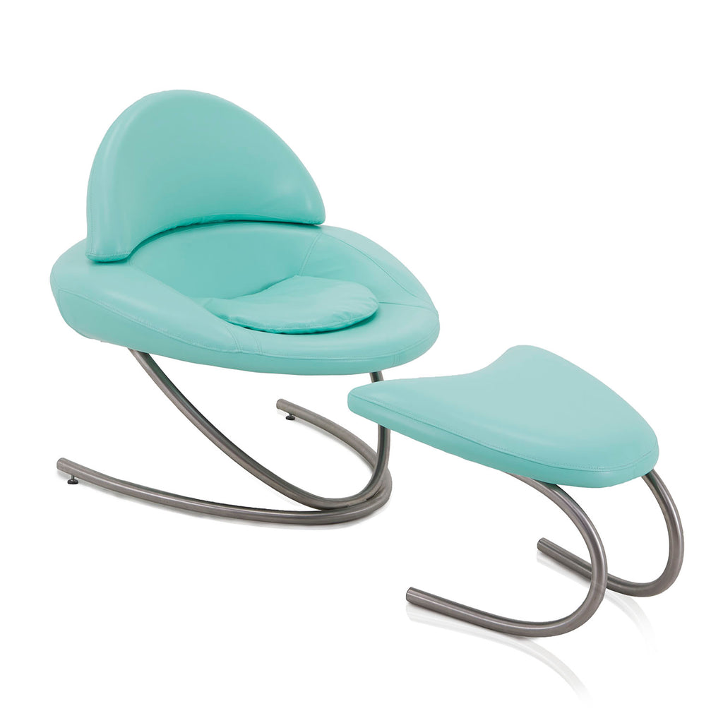 Blue Turquoise Futuristic Ottoman
