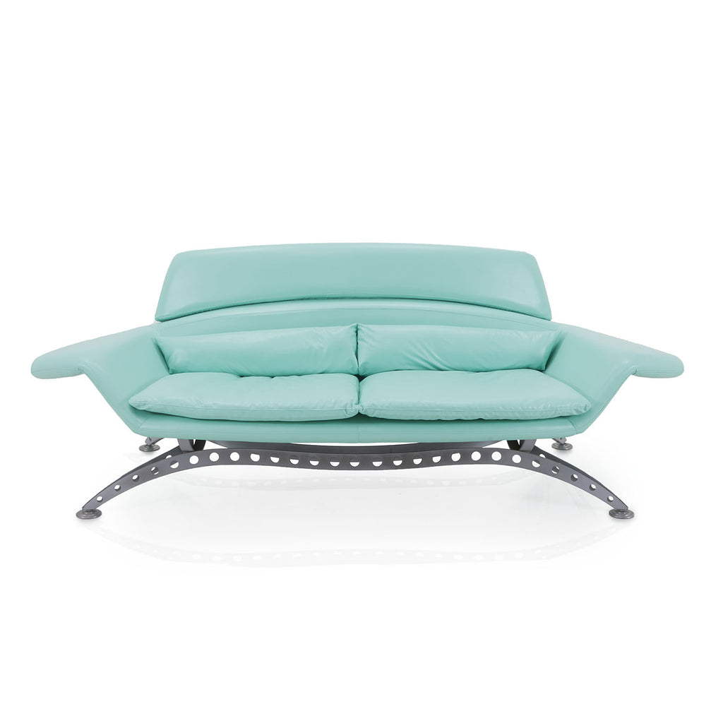 Blue Turquoise Futuristic Leather Couch