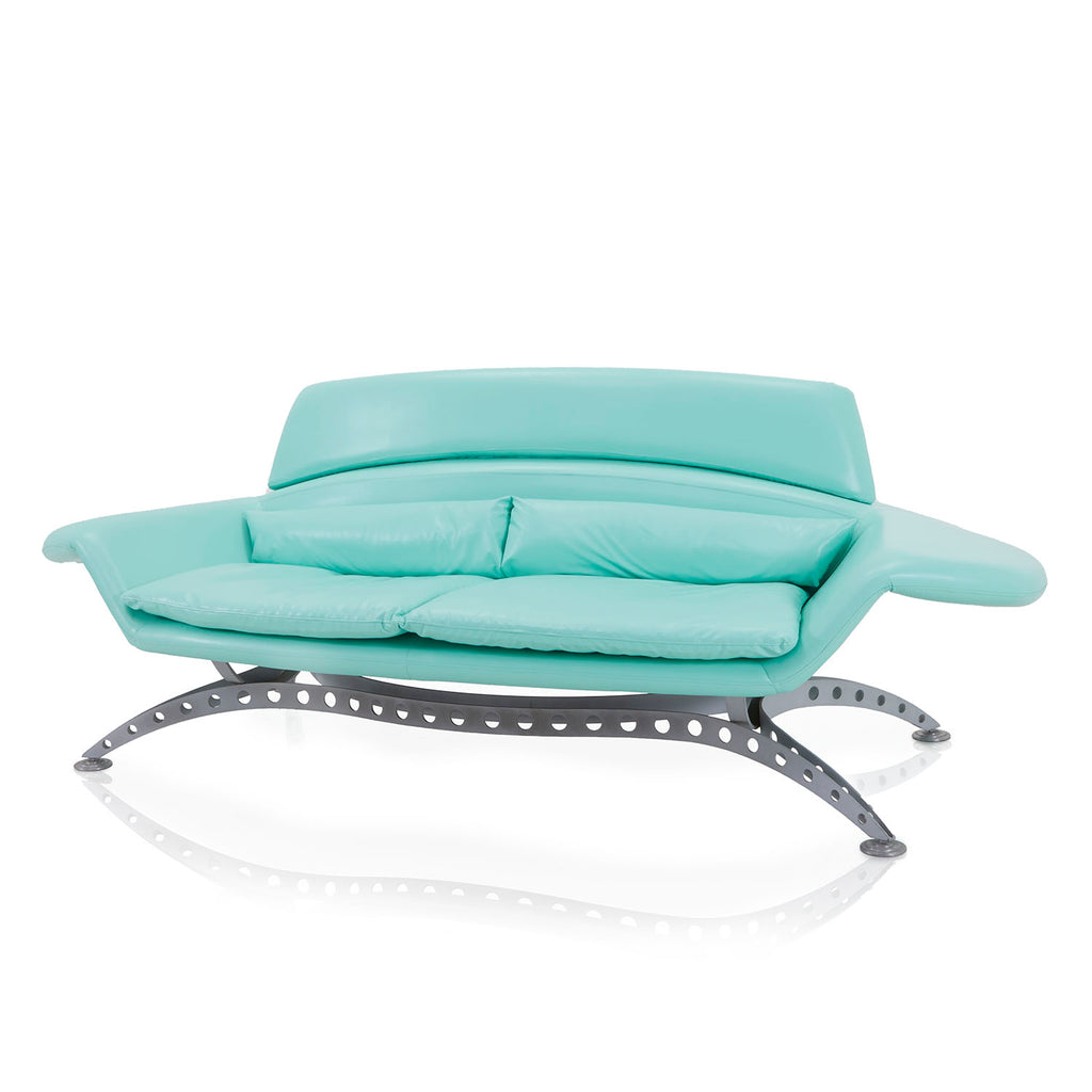 Blue Turquoise Futuristic Leather Couch