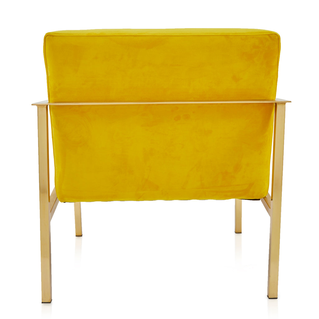 Yellow Velvet & Gold Frame Arm Chair