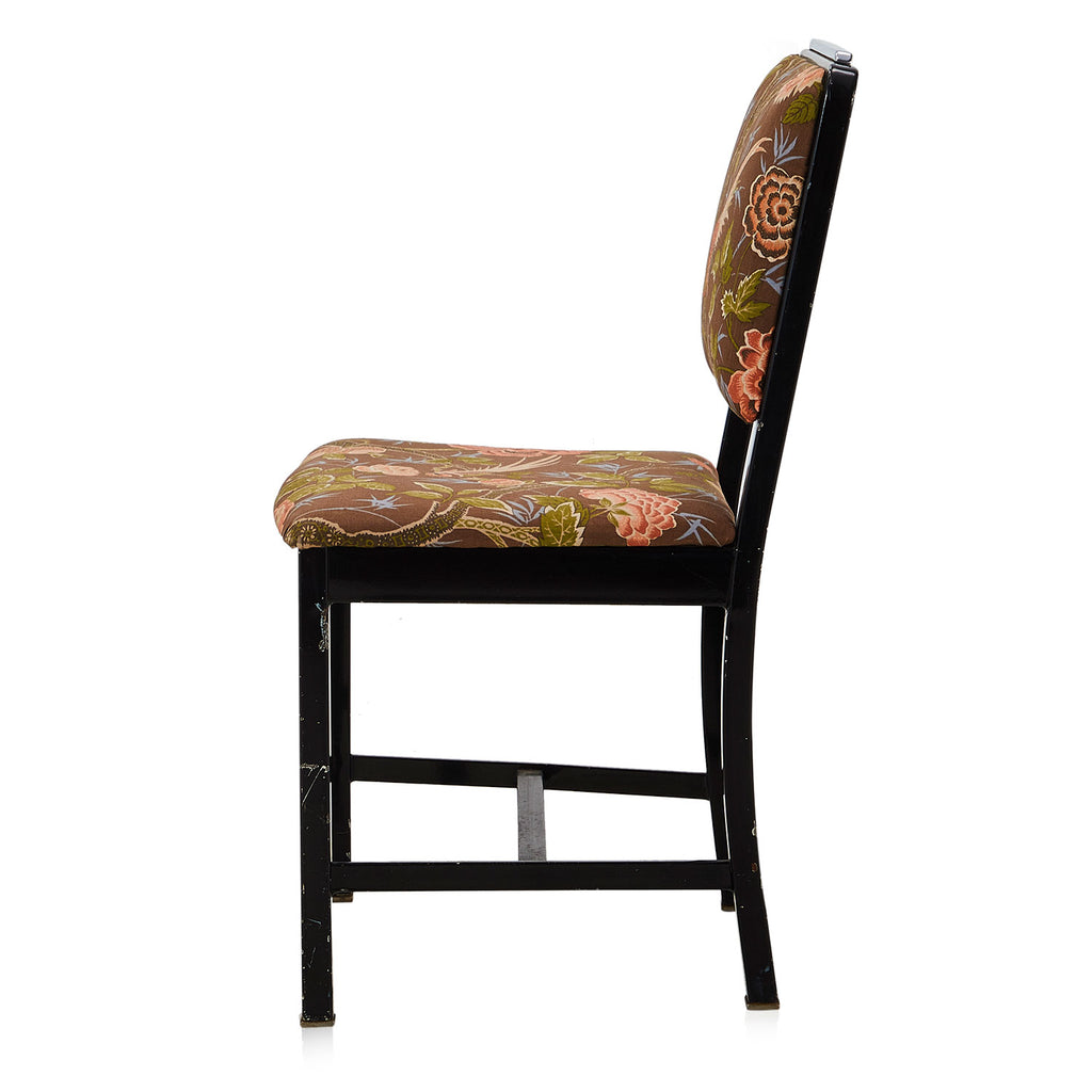 Brown Pheasant & Floral Accent Side Chair
