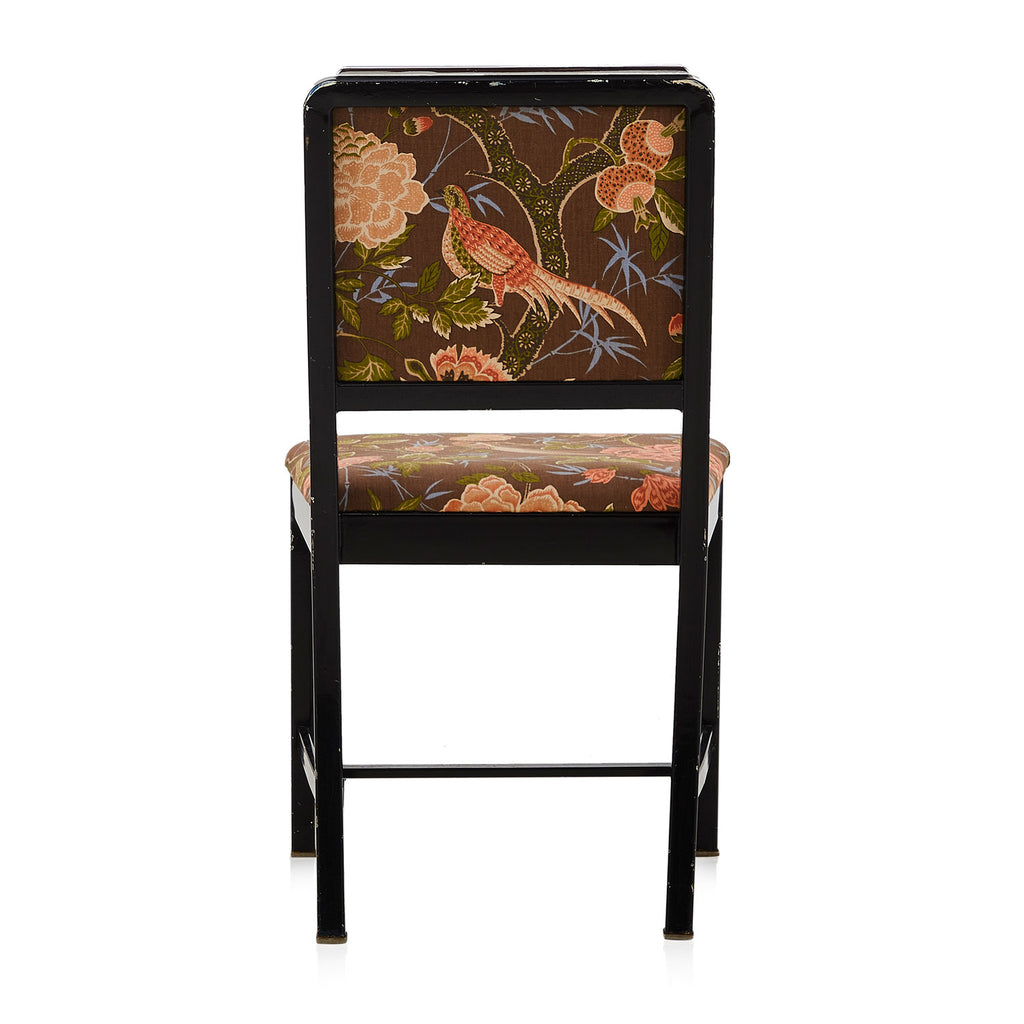 Brown Pheasant & Floral Accent Side Chair