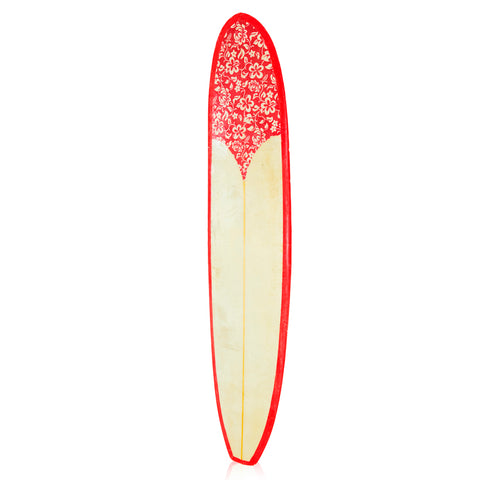 Vintage Red and Cream Surfboard