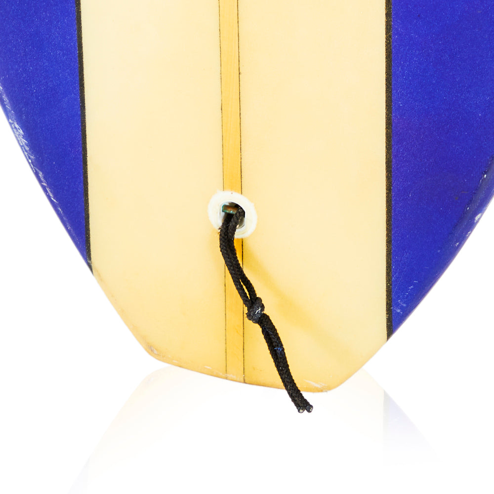 Blue and Yellow Striped Surfboard