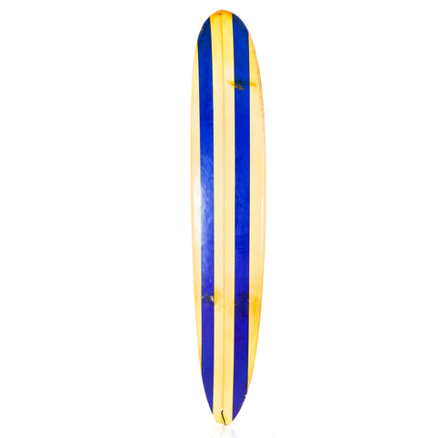 Blue and Yellow Striped Surfboard