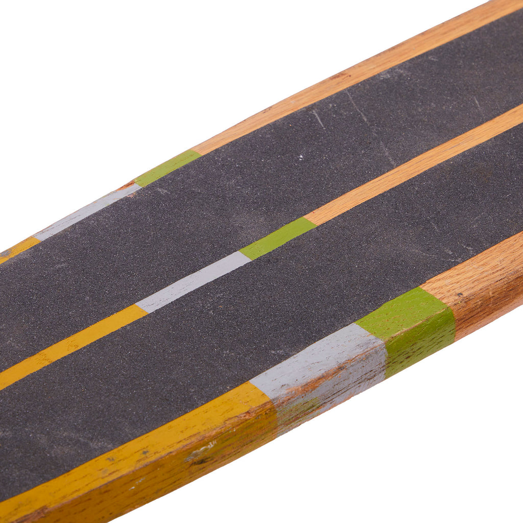 Natural Wood + Lime Stripe 70's Skateboard