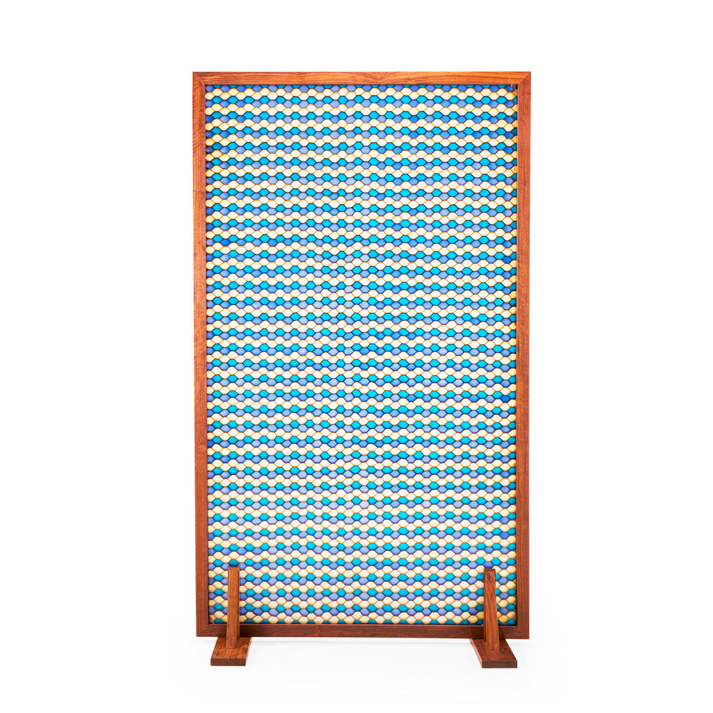 Small Blue and White Pattern Room Divider