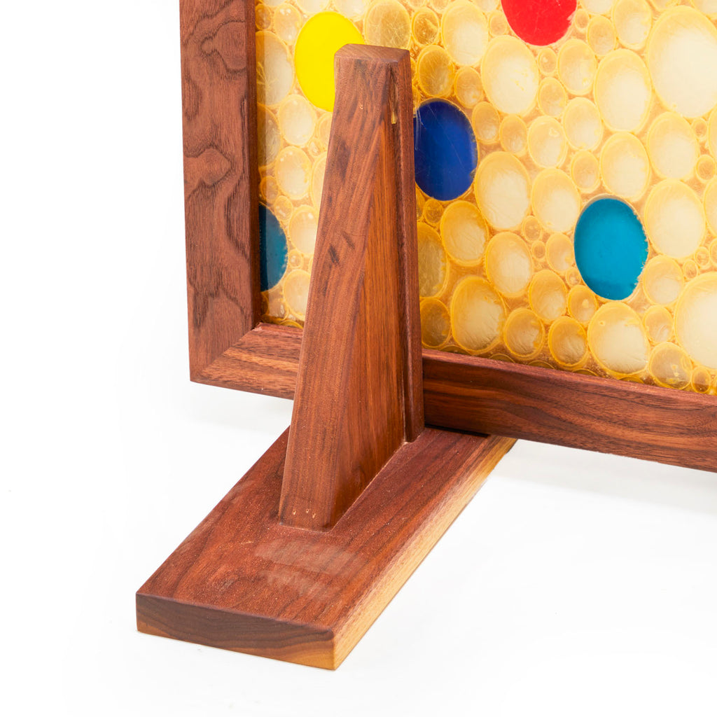 Blue and Red Dot Room Divider