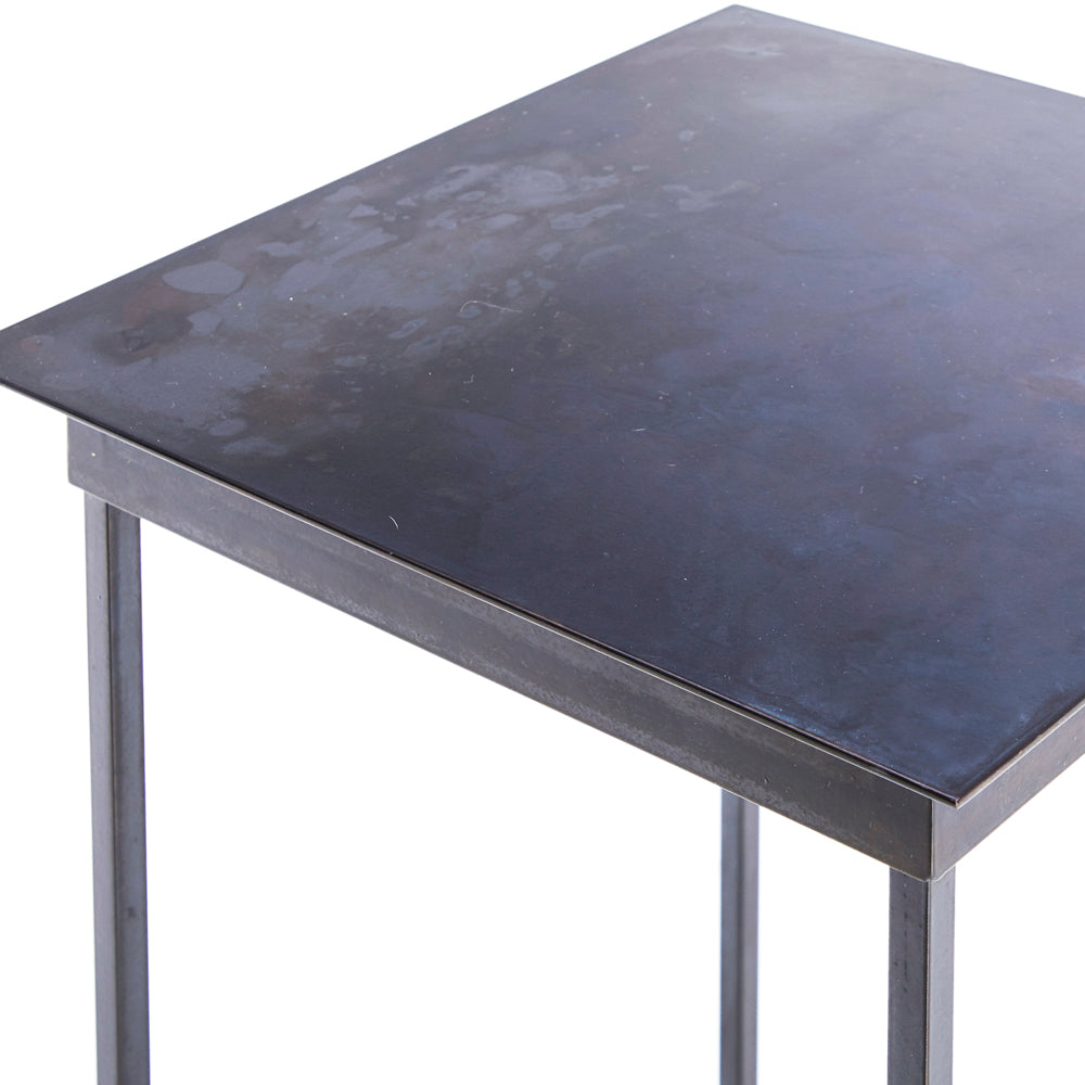 Black Steel Side Table - Tall
