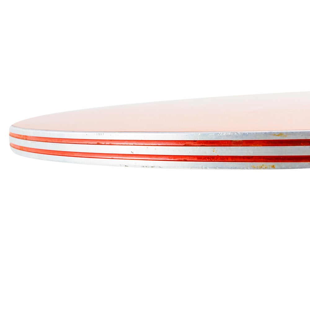 Round Orange and Chrome Kitchen Table