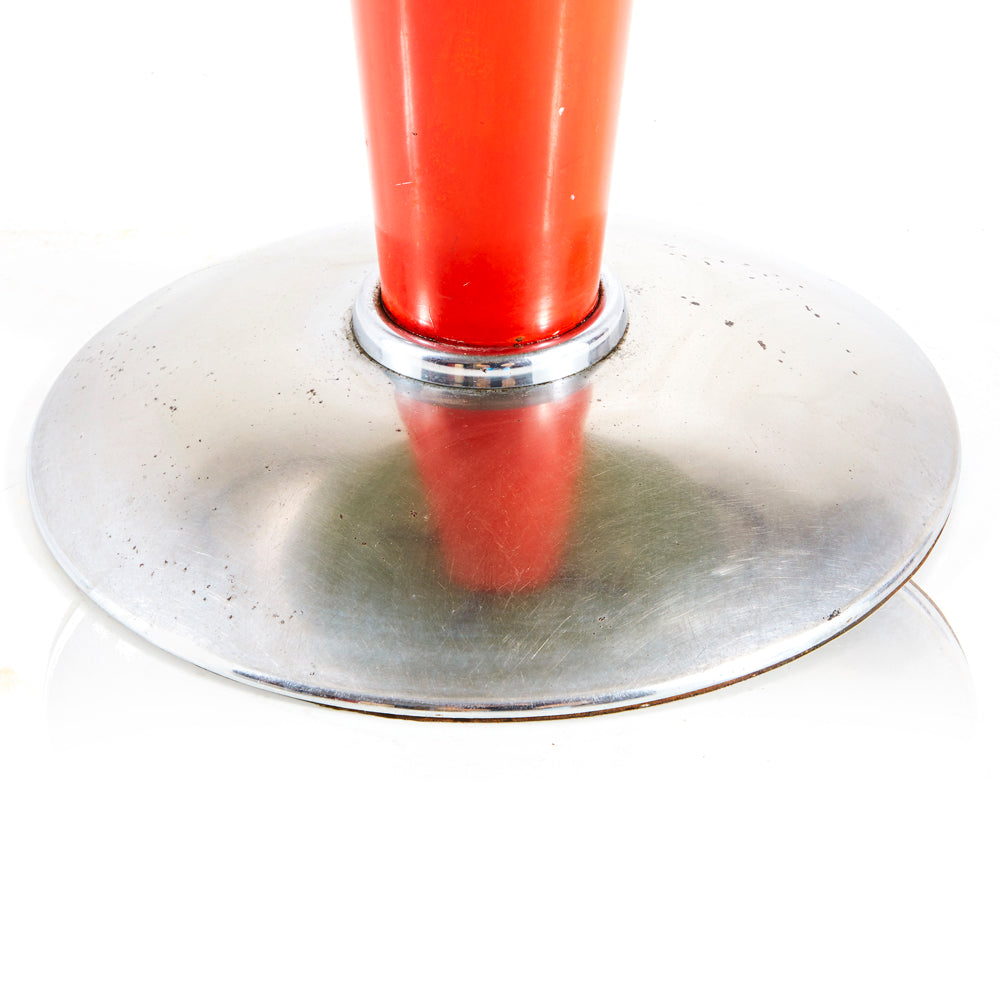 Round Orange and Chrome Kitchen Table