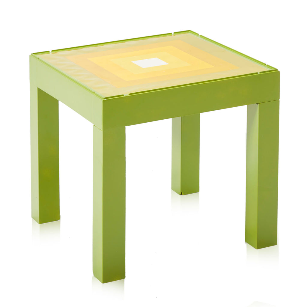 Green & Yellow Square Side Table
