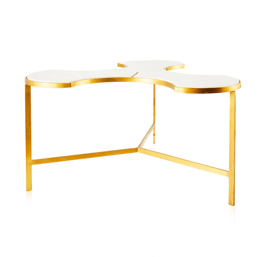 White Marble Puzzle Piece Coffee Table