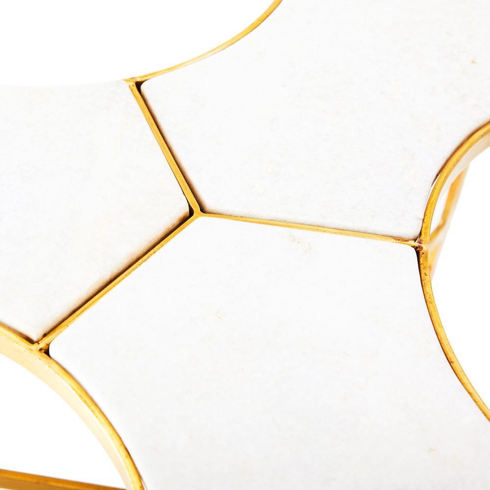 White Marble Puzzle Piece Coffee Table