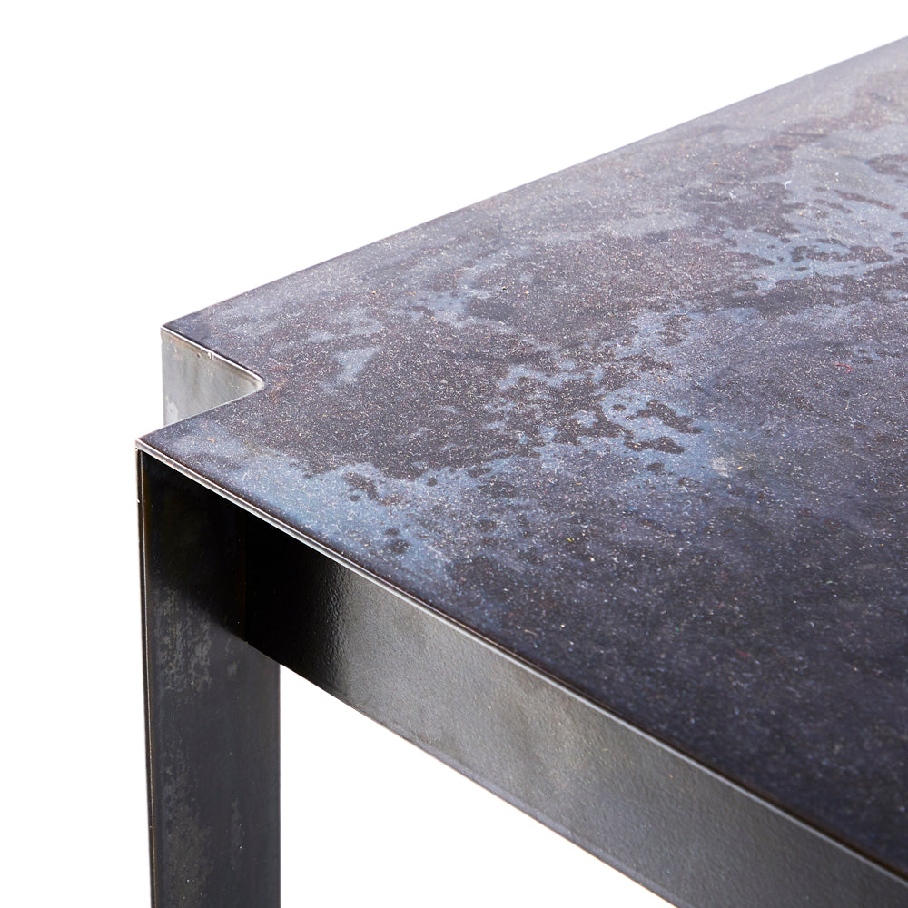 Black Steel Contemporary Dining Table