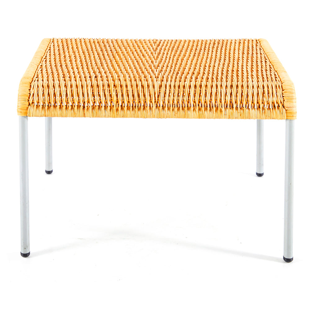 Wicker & White Ottoman