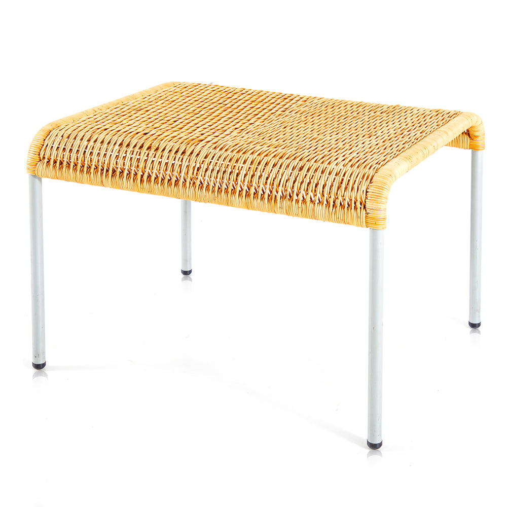 Wicker & White Ottoman