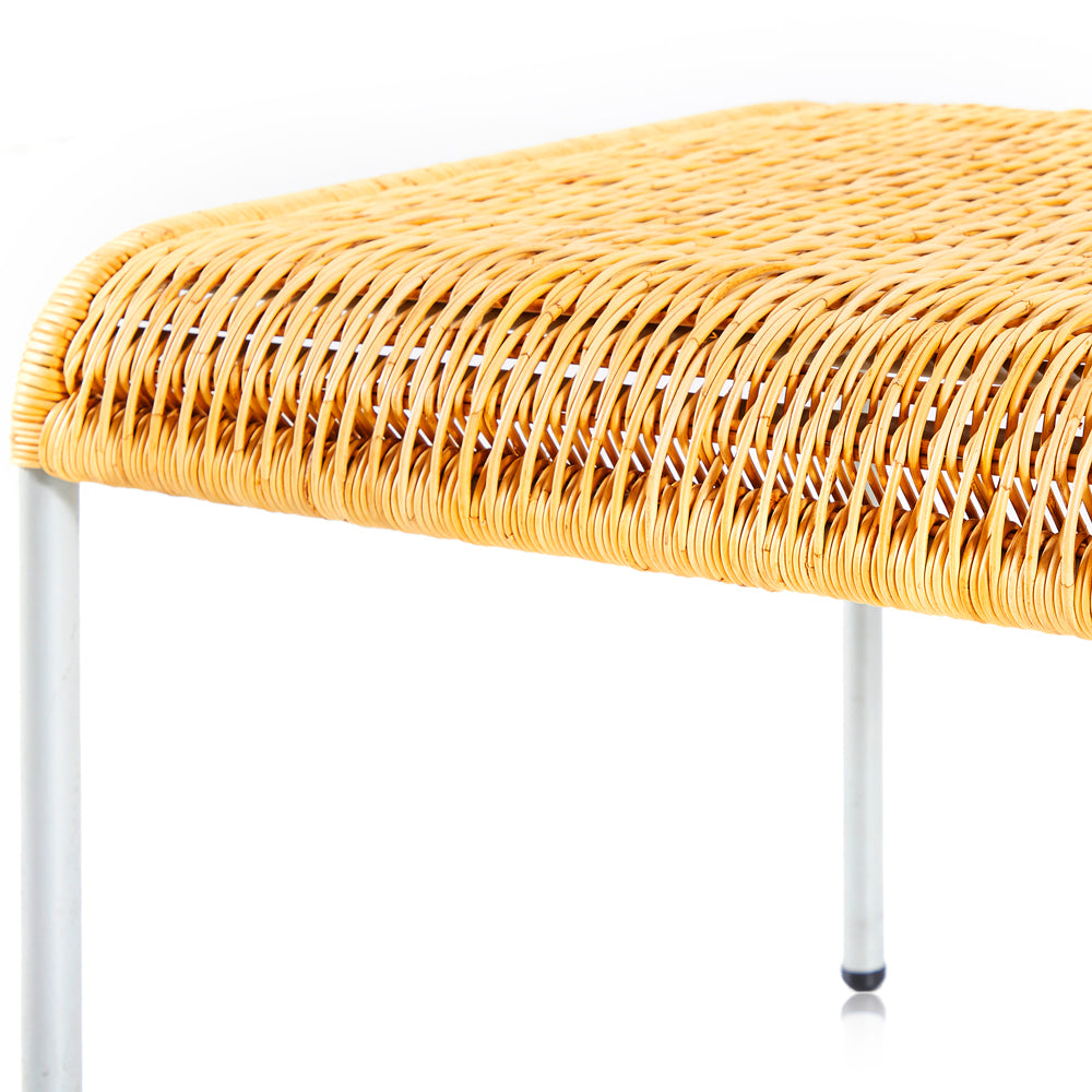 Wicker & White Ottoman