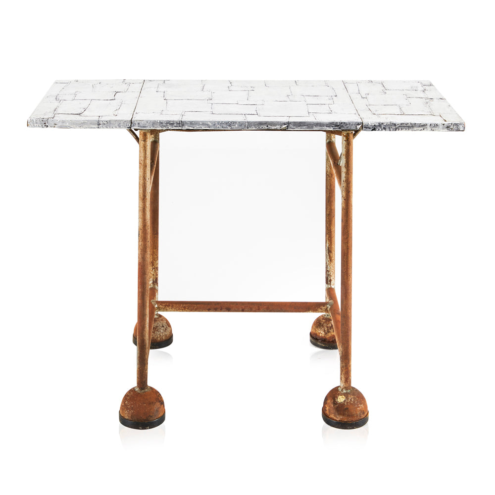 White & Rust Industrial Bar Table