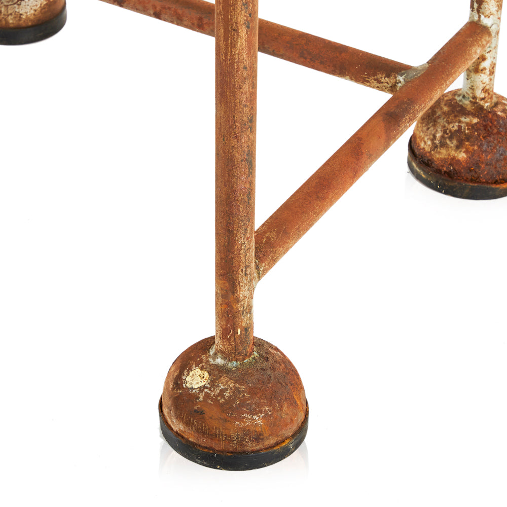 White & Rust Industrial Bar Table