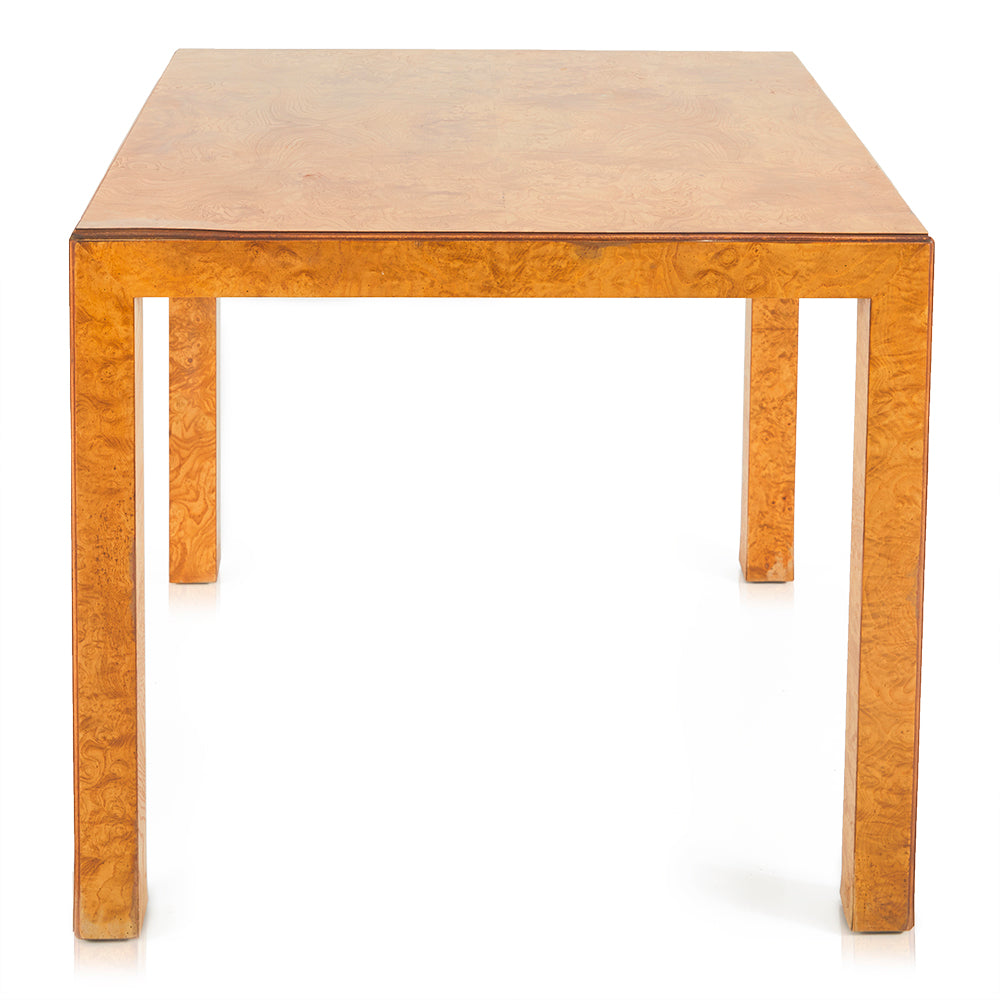 Small Burl Wood Square Dining Table