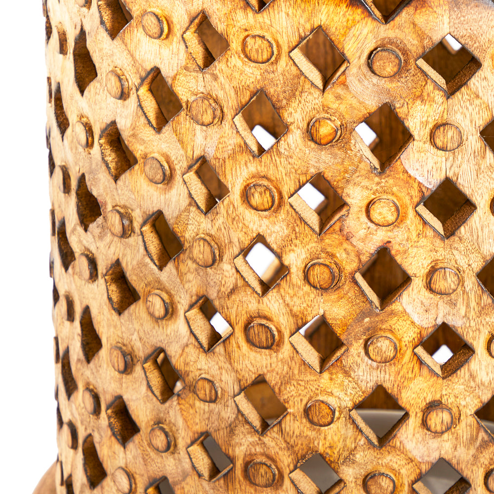 Wood Carved End Table