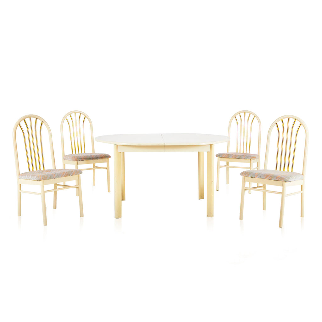 Off-White Lacquer Oval Dining Table