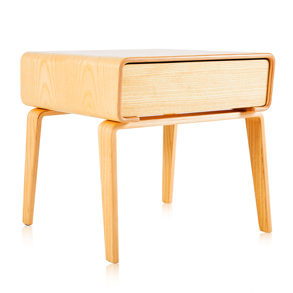 Smooth Light Wood Bedside Table