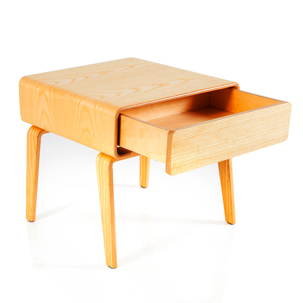 Smooth Light Wood Bedside Table