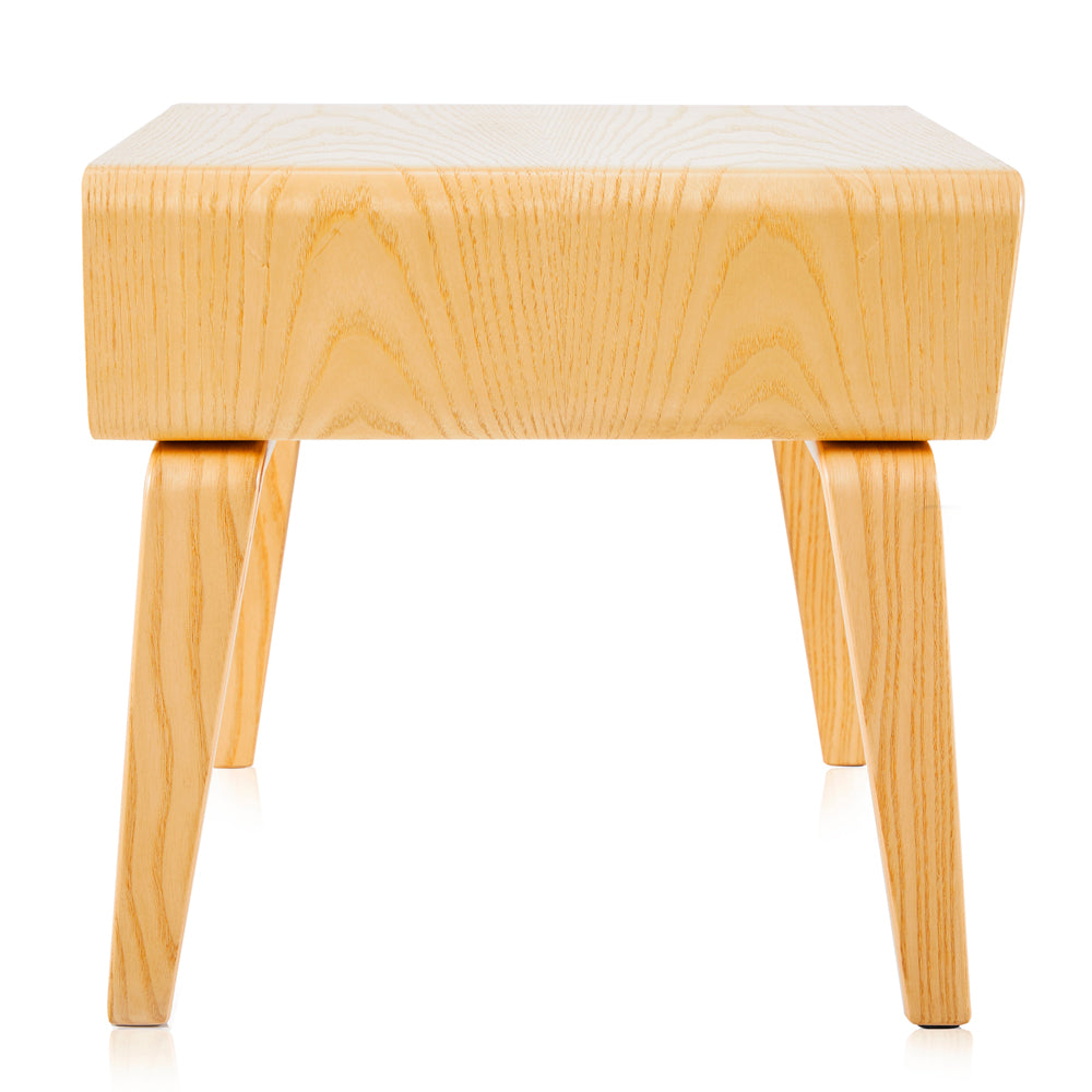 Smooth Light Wood Bedside Table