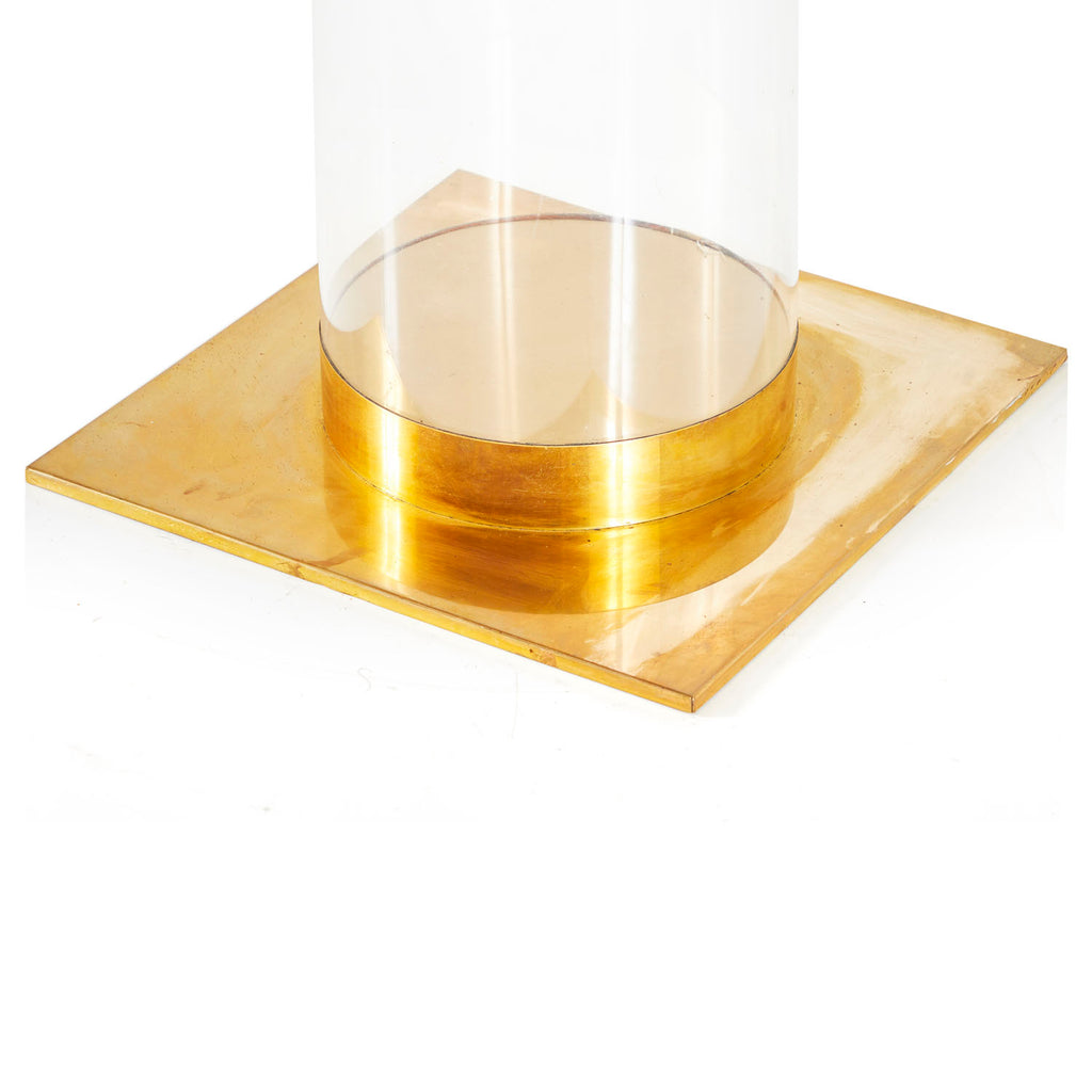 Square Black Gold Pedestal Dining Table