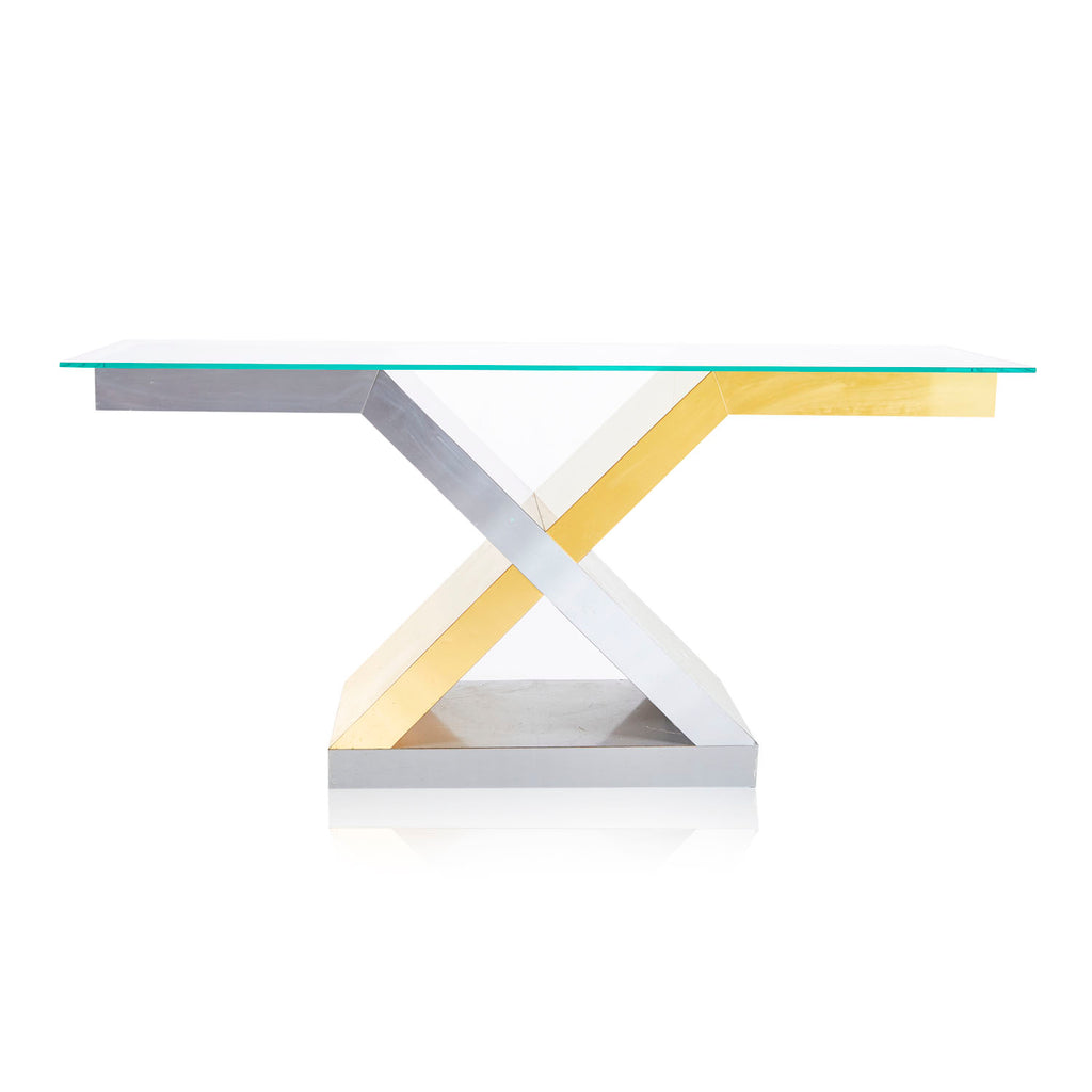 Gold & Silver X Console Table