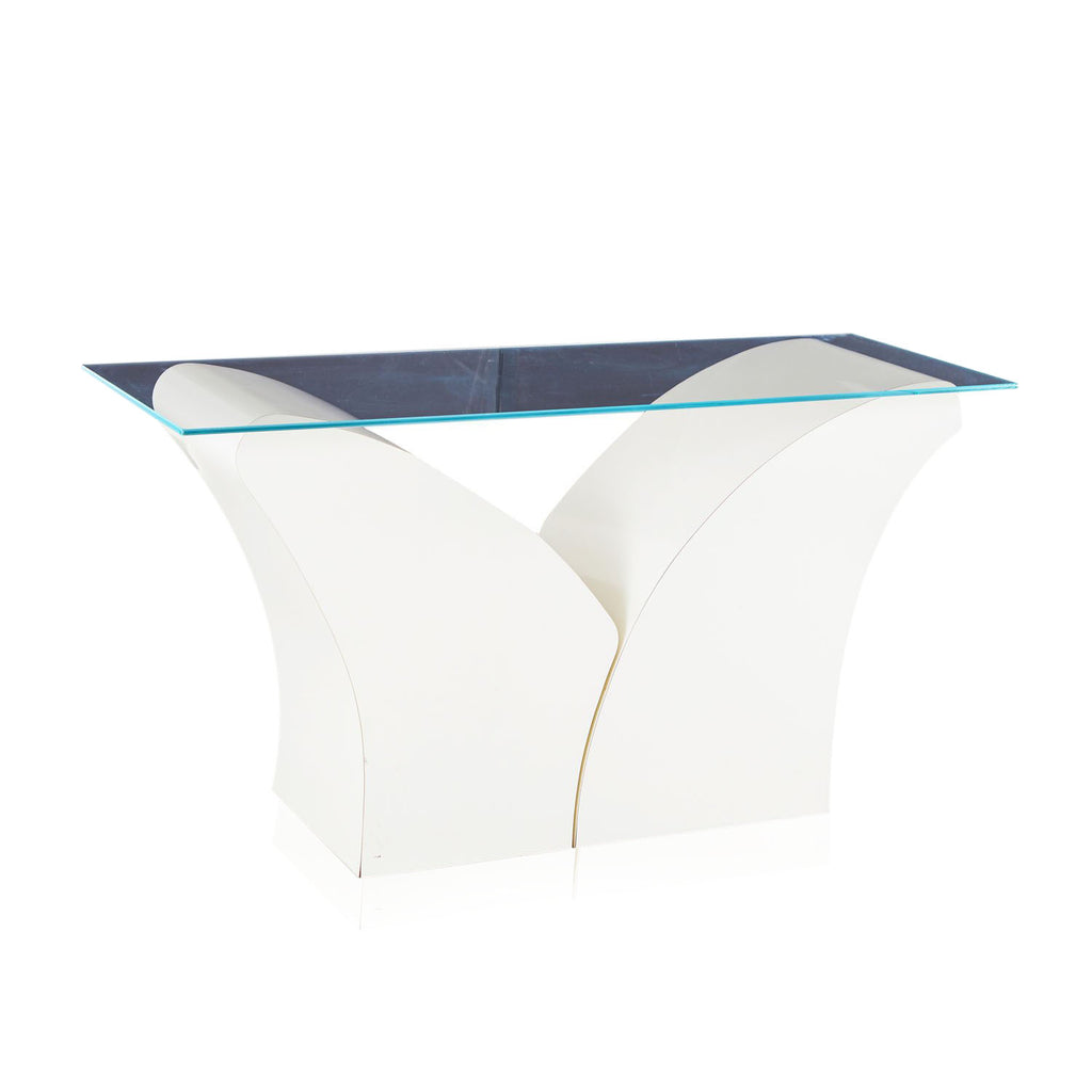 White Abstract Console Table