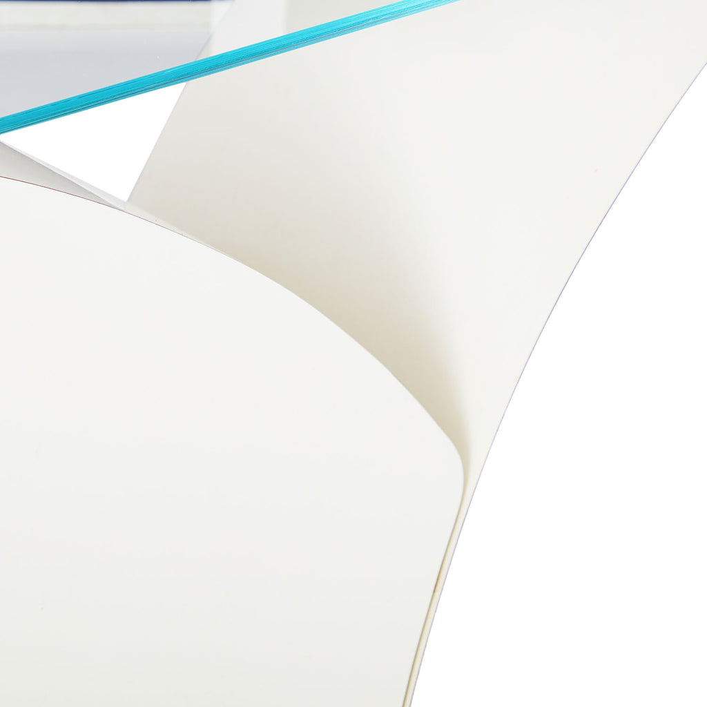 White Abstract Console Table