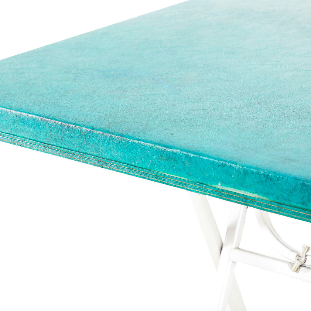 Turquoise & Metal Poker Table