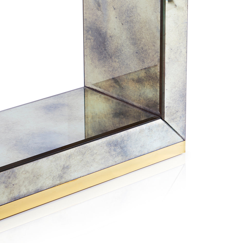 Silver & Grey Mirrored Rectangle Console Table