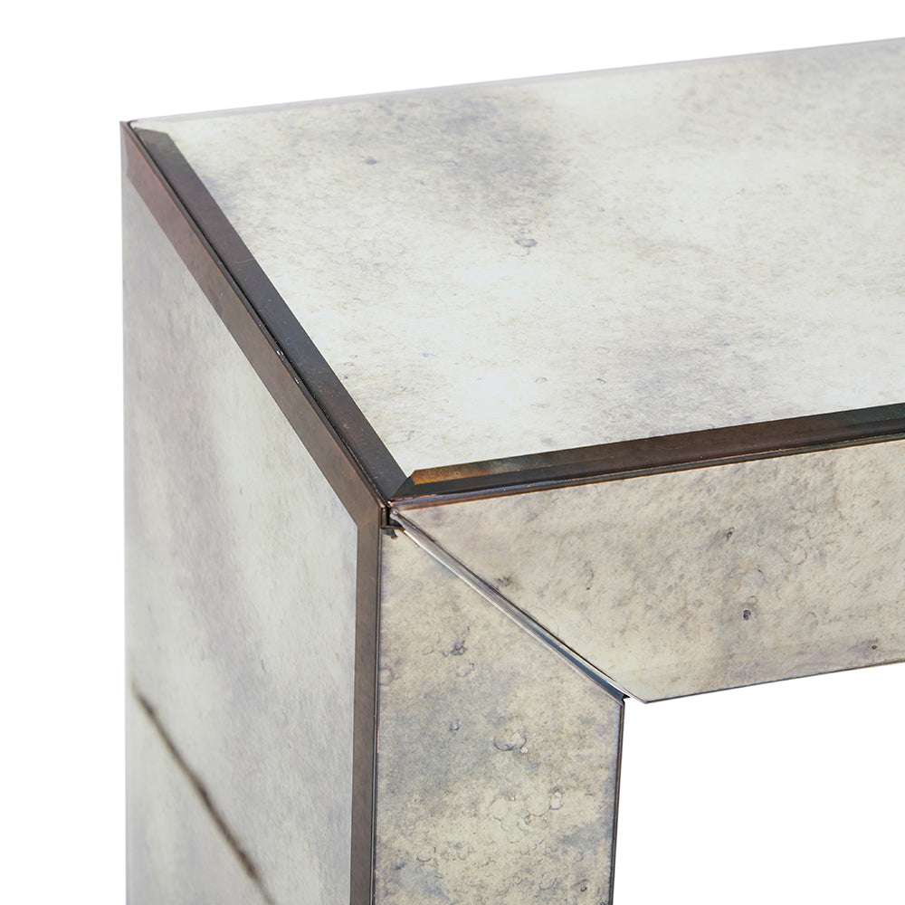 Silver & Grey Mirrored Rectangle Console Table