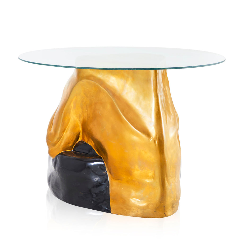 Stalking Gold Panther Side Table