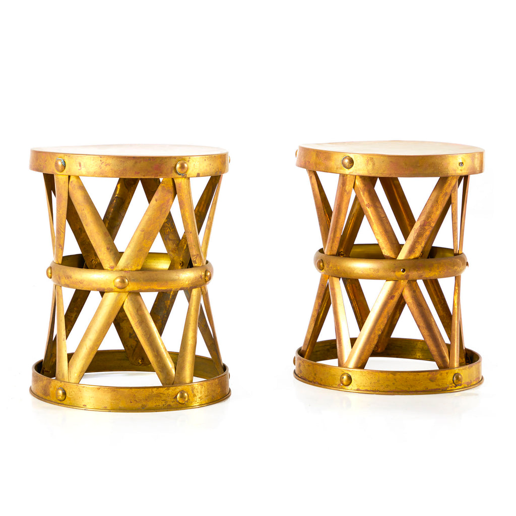 Gold Drum End Table