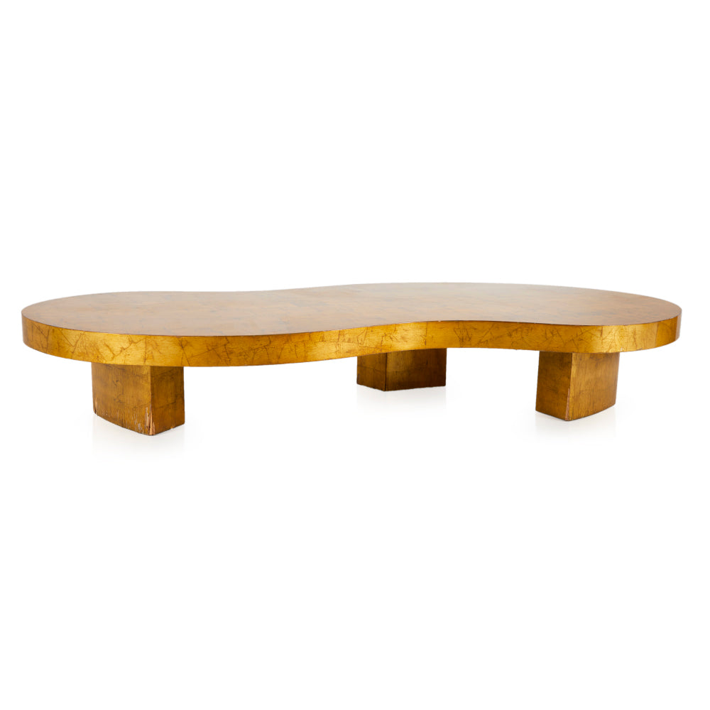 Gold Leaf Huge Peanut Shape Coffee Table