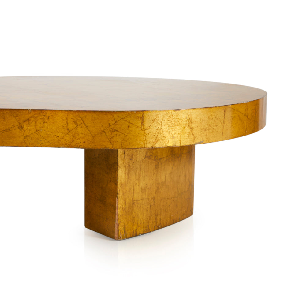 Gold Leaf Huge Peanut Shape Coffee Table