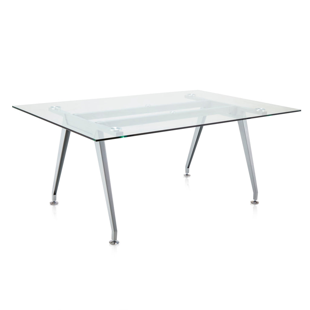 Rectangular Glass Top Conference Table