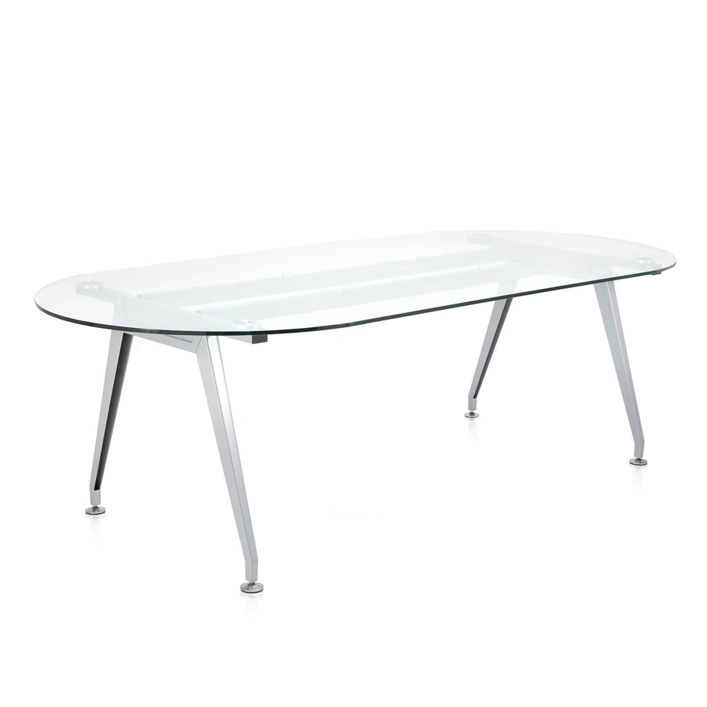 Oval Glass Top Conference Table