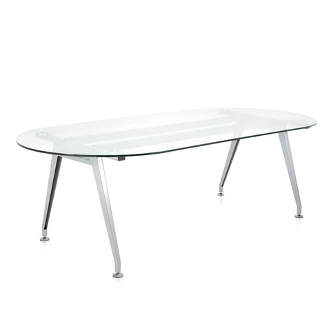 Oval Glass Top Conference Table