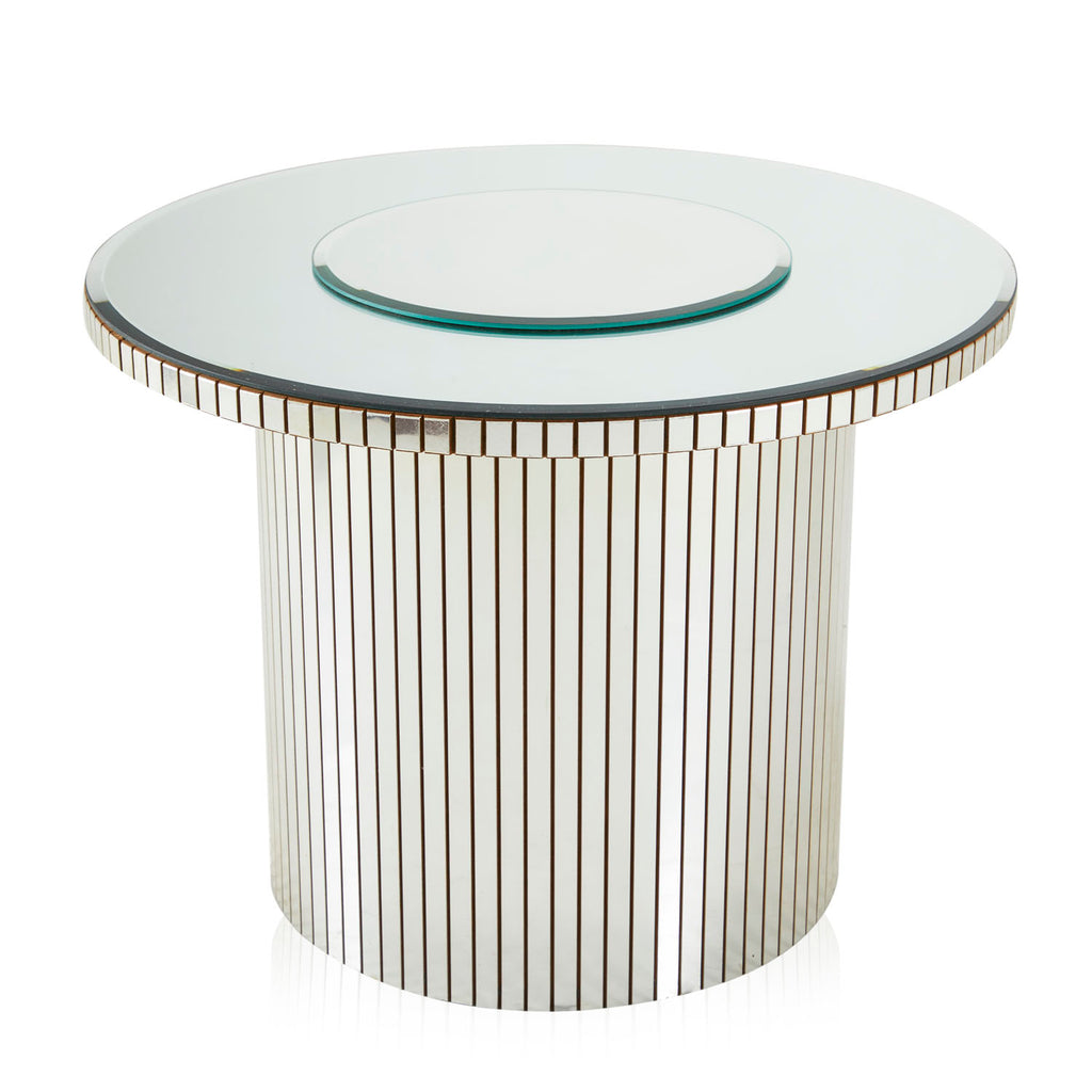 Round Mirrored Side Table
