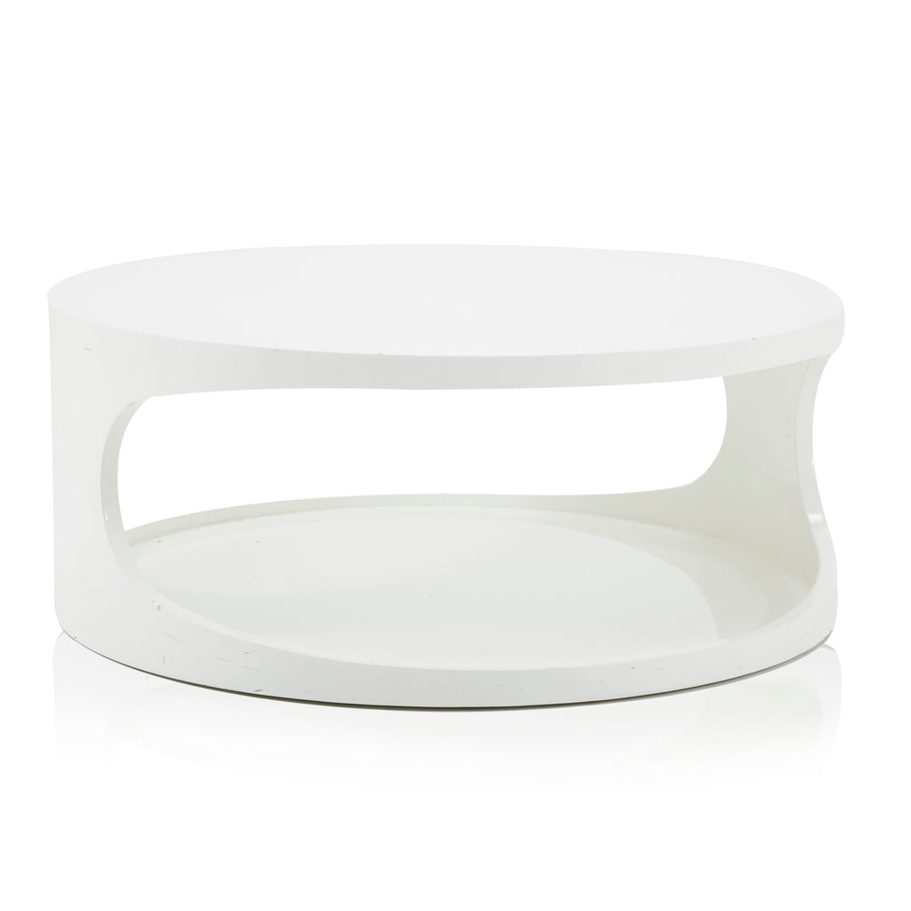 Round White Mod Coffee Table