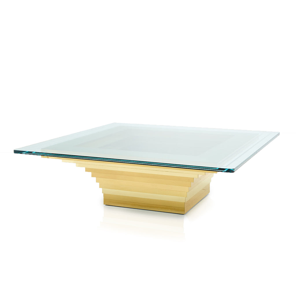 Gold Layered Huge Square Coffee Table