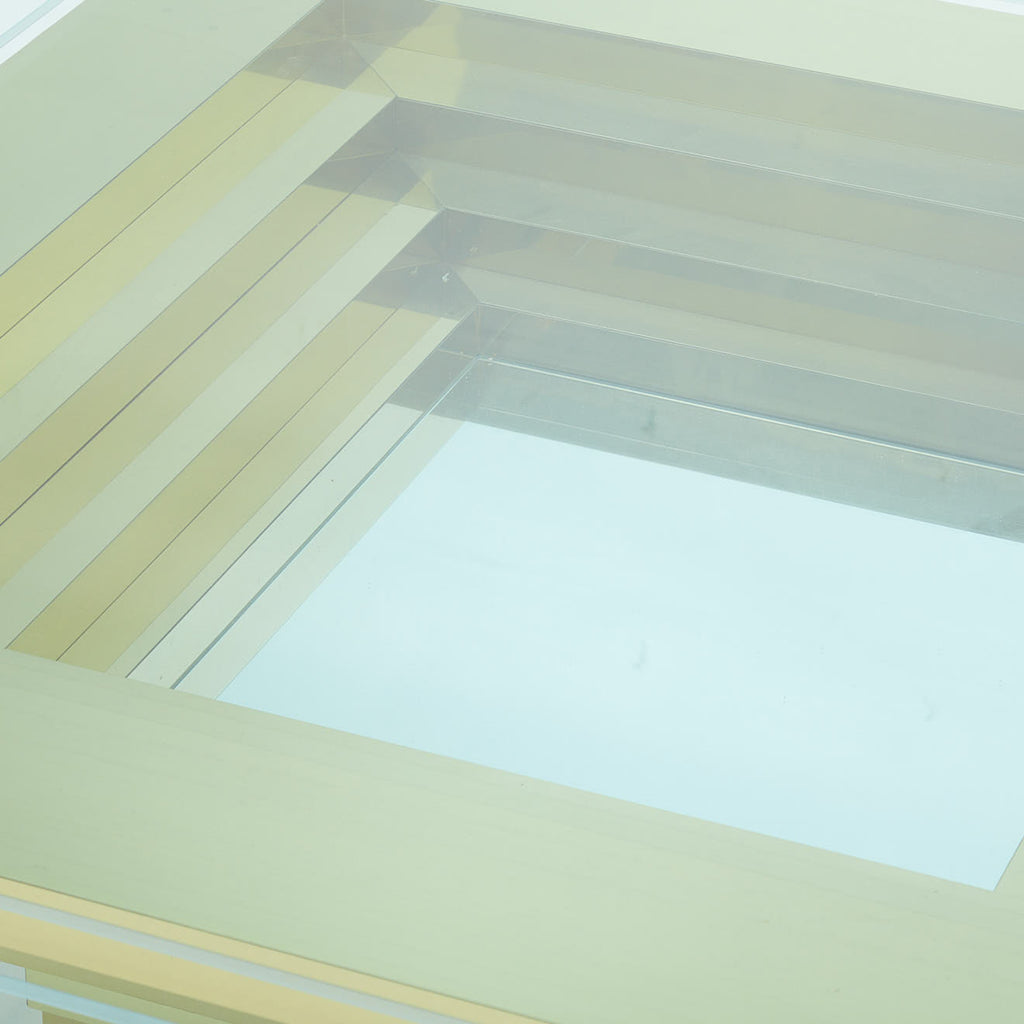 Gold Layered Huge Square Coffee Table